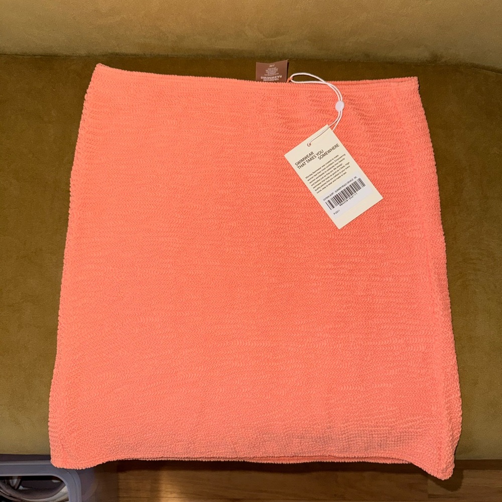 NWT Monday Swimwear CAYMAN SKIRT - SUMMER PEACH CRINKLE